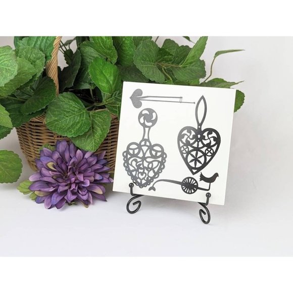 Black and White Ceramic Trivet 6x6 Kitchen Hotplate Tile Square Cork Backing - Picture 3 of 10